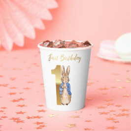 Vasos De Papel Peter el primer cumpleaños del conejo