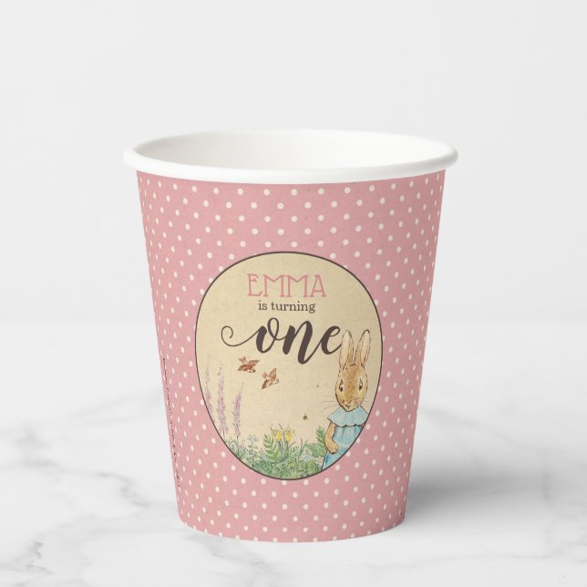 Vasos De Papel Peter Rabbit | La primera copa de papel de cumplea (Anverso)