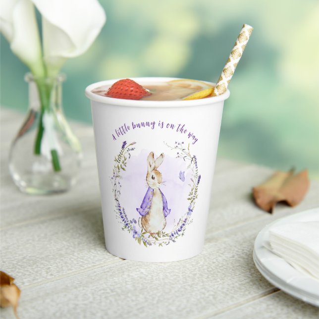 Vasos De Papel Peter Rabbit Purple Baby Shower (in situ)