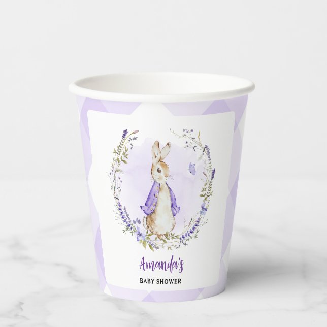 Vasos De Papel Peter Rabbit Purple Baby Shower (Anverso)