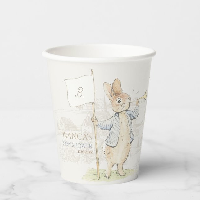 Vasos De Papel Peter the Rabbit Algún conejo Baby Shower (Anverso)