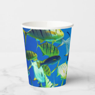 Vasos De Papel Pez marino de amarillo con rayas negras