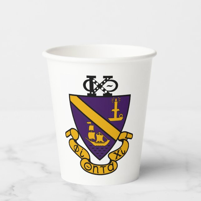 Vasos De Papel Phi Chi Theta | Cresta de Color (Anverso)