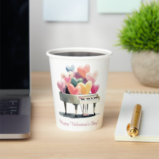 Vasos De Papel Piano of Love Hearts