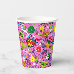 Vasos De Papel 😍 pickleball mixto rosa