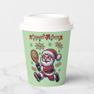 Vasos De Papel Pickleball Papá Noel Navidad