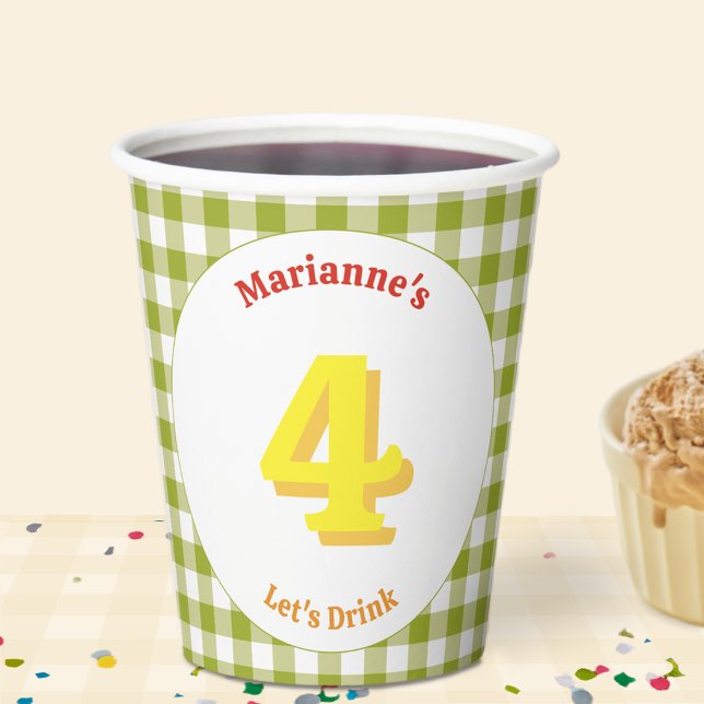 Vasos De Papel Pícnic de cumpleaños con osito de peluche adorable (Picnic cup )