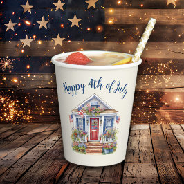 Vasos De Papel Picnic de la barbacoa del 4 de julio