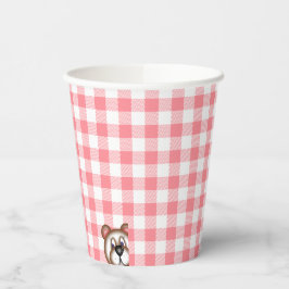 Vasos De Papel Picnic de oso de peluche gingham