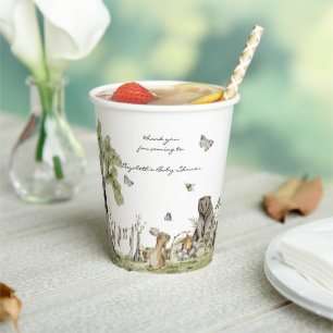 Vasos De Papel Picnic de Woodland   Baby Shower de animales fores