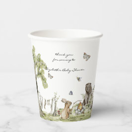 Vasos De Papel Picnic de Woodland | Baby Shower de animales fores
