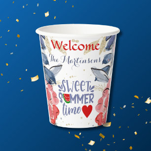 Vasos De Papel Pícnic Personalizado de Barbacoa de Verano