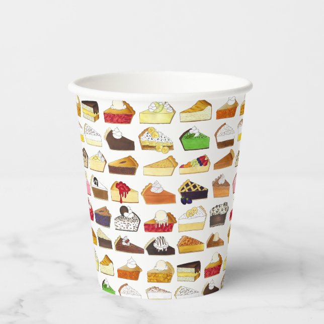 Vasos De Papel Pie Social Pi Day Slices Bake Sale Dessere Food (Anverso)
