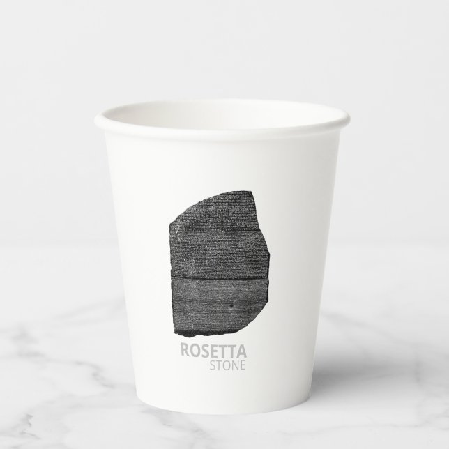 Vasos De Papel Piedra Rosetta: Antiguo jeroglífico egipcio (Anverso)