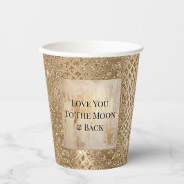 Vasos De Papel Piel de serpiente Purpurina Glam Gold