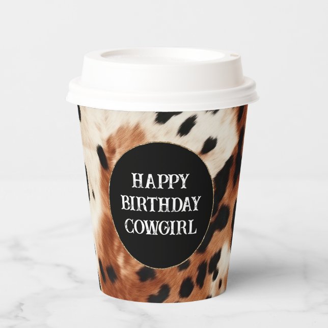 Vasos De Papel Piel de vaca de animales de crema marrón (Anverso)