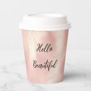 Vasos De Papel Piel de vaca de lechuza rosa del suroeste de Rubor