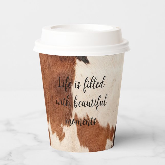 Vasos De Papel Piel de vaca negro de Brown Occidental (Anverso)