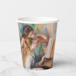 Vasos De Papel Pierre Auguste Renoir - Jóvenes Chicas en el piano