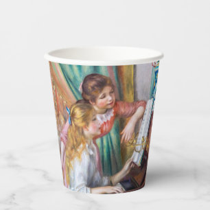 Vasos De Papel Pierre Auguste Renoir - Jóvenes Chicas en el piano