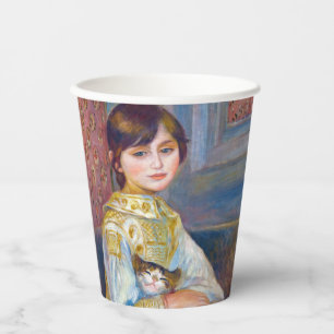 Vasos De Papel Pierre-Auguste Renoir - Niño con gato