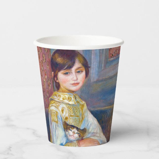 Vasos De Papel Pierre-Auguste Renoir - Niño con gato (Anverso)