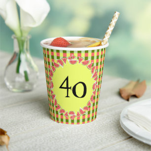 Vasos De Papel Piezas de sandía Comprobar edad 40