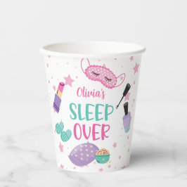 Vasos De Papel Pijamada fiesta de dormir rosa morado papel para p