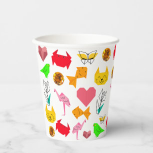 Vasos De Papel Pikitiez origami cáncer verano joya animal gato