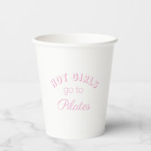 Pilates Coquette rosa taza de papel estético