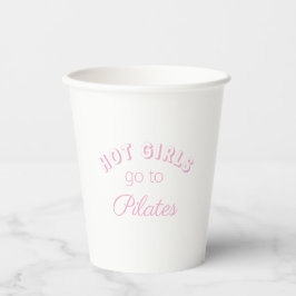 Vasos De Papel Pilates Coquette rosa taza de papel estético