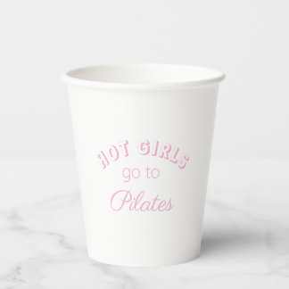 Vasos De Papel Pilates Coquette rosa taza de papel estético