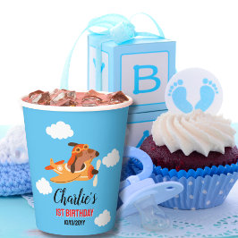 Vasos De Papel Piloto de perro avión volador, niños aburridos cum