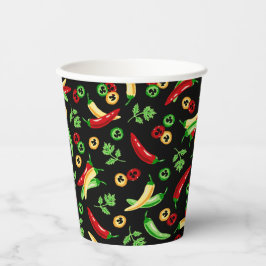Vasos De Papel Pimientos de chile y Cilantro