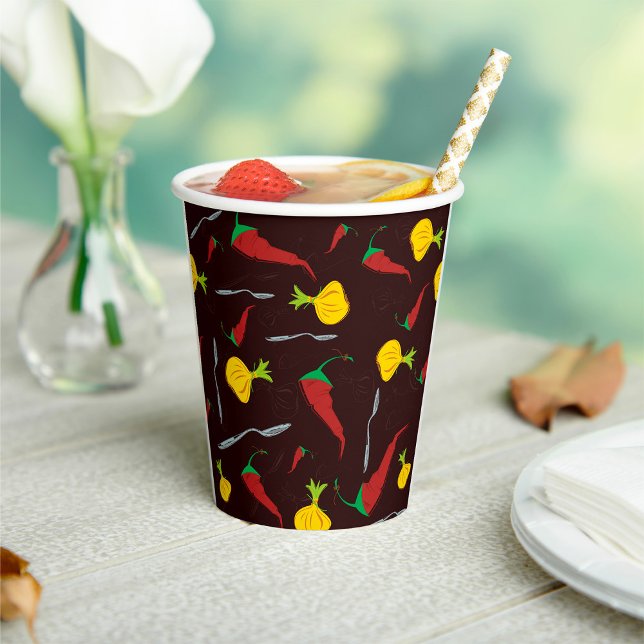 Vasos De Papel Pimientos Y Cebollas (Subido por el creador)