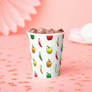 Vasos De Papel Pimientos y pimientos dulces largos