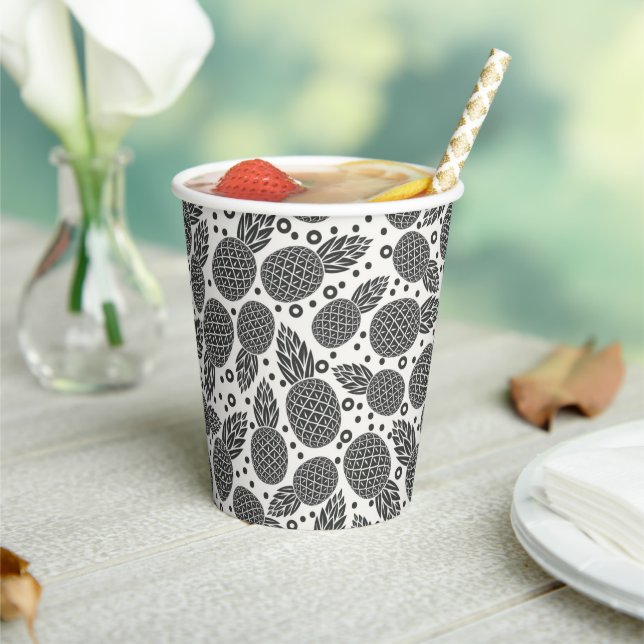 Vasos De Papel Piñas monocromáticas (in situ)