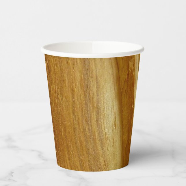 Vasos De Papel Pine Wood II Faux Wooden Textura (Izquierda)