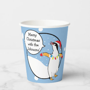 Vasos de Papel "Pingüino Feliz" 240 ml.