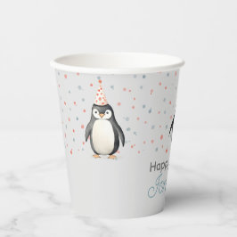 Vasos De Papel Pingüinos fiestas, acuarela, cumpleaños de niños