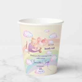 Vasos De Papel Pink Bear Pastel Airplane Balloon