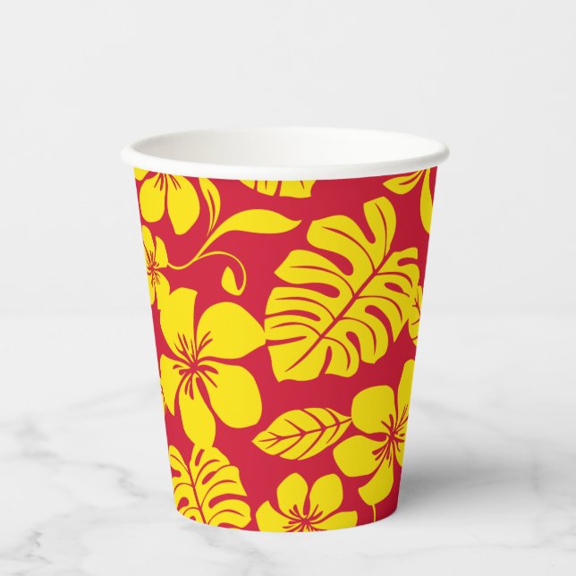 VASOS DE PAPEL PINK BIKINI (ROJO/ORO) (Anverso)