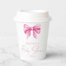 Vasos De Papel PINK BOW chica Bebé