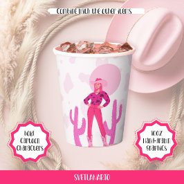 Vasos De Papel Pink Cowgirl Country Coquette Western Paper cup