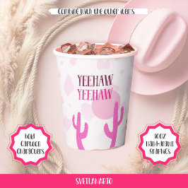 Vasos De Papel Pink Cowgirl Country Dessert Western Paper cup
