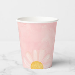 Vasos De Papel Pink Daisy primer Fiesta de cumpleaños