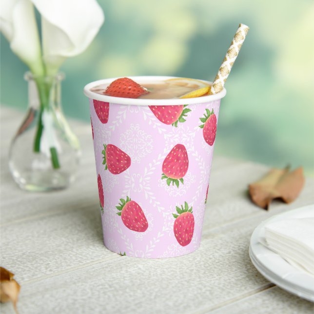 Vasos De Papel Pink de fresa (in situ)