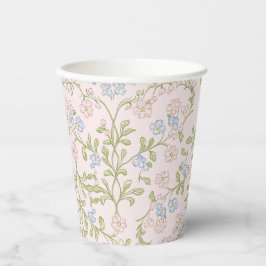 Vasos De Papel Pink Delicate Vintage Floral Bunny Baby Shower