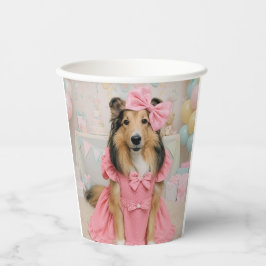 Vasos De Papel Pink dress sheltie