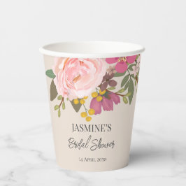 Vasos De Papel Pink Floral Garden Spring Bridal